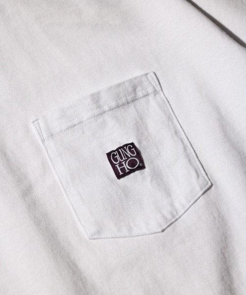 GUNG HO(ガンホー)の「GUNG HO / ガンホー WORKERS POCKET SS TEE ワンポイント ロゴ ポケットTシャツ 半袖Tシャツ(Tシャツ/カットソー・メンズ・ホワイト/ブラック/オリーブ・X-LARGE/MEDIUM/LARGE/SMALL)」の7枚目の写真