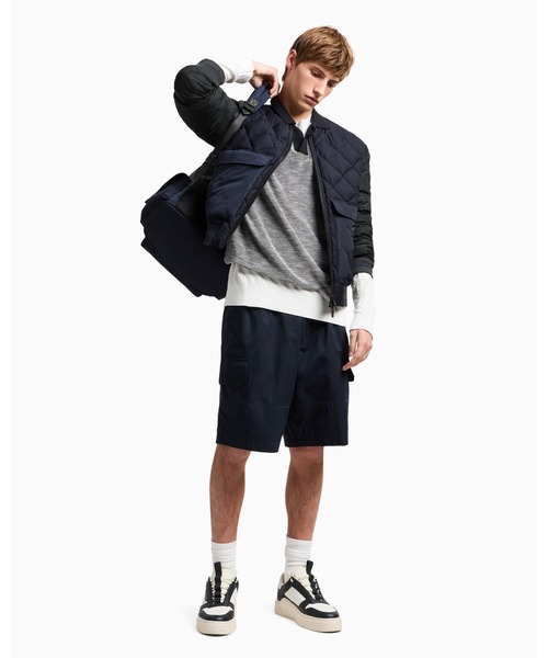 ARMANI EXCHANGE（アルマーニエクスチェンジ）の「【A|X アルマーニ エクスチェンジ】マーセライズドコットン 半袖ニットポロシャツ（ポロシャツ・メンズ・ネイビー・LARGE/MEDIUM/SMALL/X-LARGE/X-SMALL）」の4枚目の写真