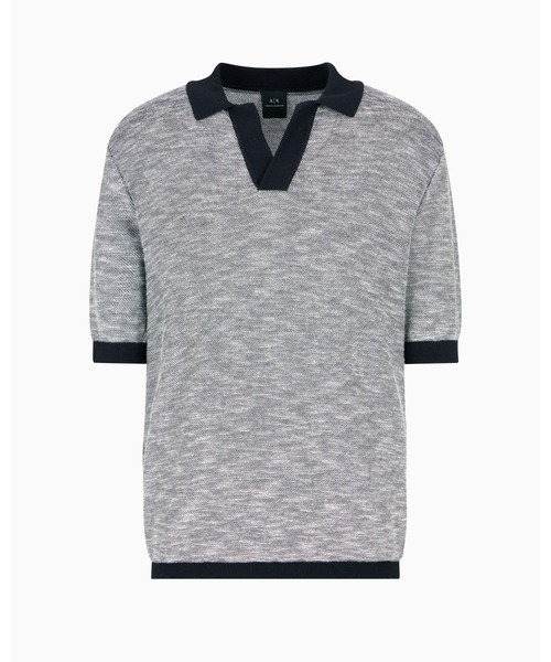 ARMANI EXCHANGE（アルマーニエクスチェンジ）の「【A|X アルマーニ エクスチェンジ】マーセライズドコットン 半袖ニットポロシャツ（ポロシャツ・メンズ・ネイビー・LARGE/MEDIUM/SMALL/X-LARGE/X-SMALL）」の5枚目の写真