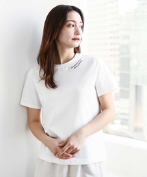 MK MICHEL KLEIN | 刺繍ロゴTシャツ/接触冷感/UVカット/洗える(Tシャツ/カットソー)