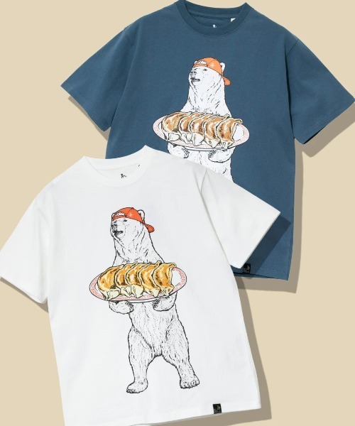 go slow caravan（ゴースローキャラバン）の「USA/C 餃子クマ TEE（Tシャツ/カットソー・メンズ・ホワイト/ブルー・SMALL/MEDIUM/LARGE/X-LARGE）」の13枚目の写真