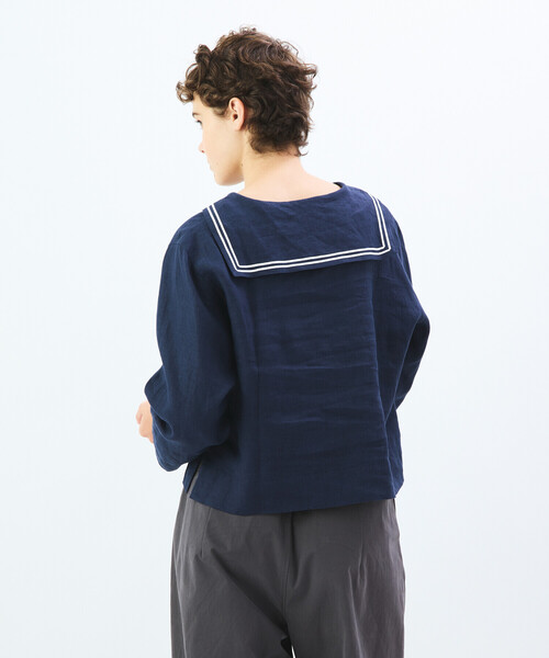 ORCIVAL（オーシバル）の「ORCIVAL | リネン セーラープルオーバー WOMEN（シャツ/ブラウス・レディース・ネイビー/オフホワイト・1）」の8枚目の写真