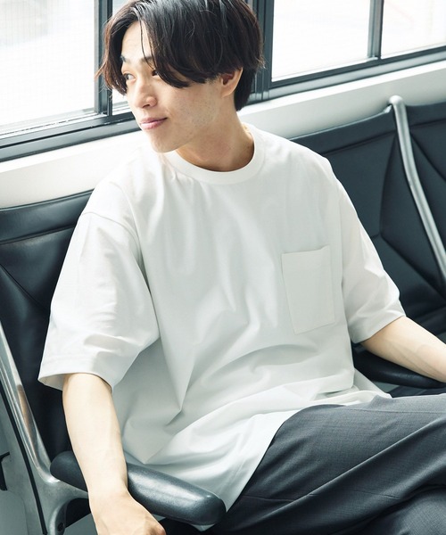 GLOBAL WORK（グローバルワーク）の「サラサラ快適DRYポケットTシャツ/半袖/288089（Tシャツ/カットソー・メンズ・ブルー系その他4/ブラック/ホワイト・LARGE/MEDIUM/X-LARGE/SMALL/X-SMALL/XX-LARGE/3XL）」の6枚目の写真