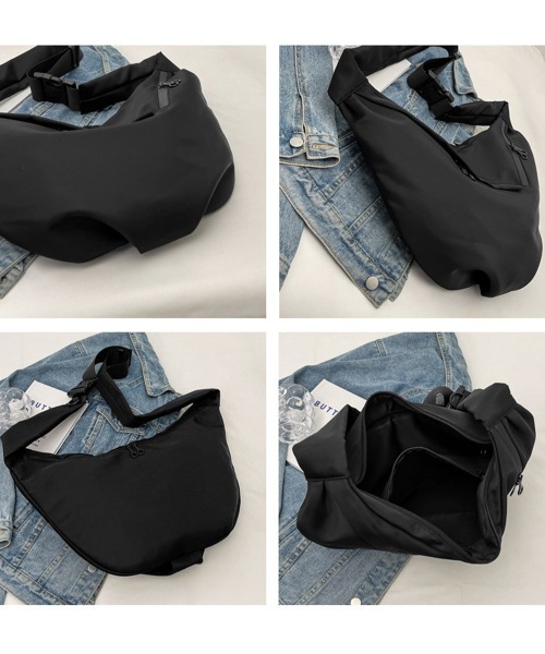 Miniministore(ミニミニストア)の「三日月型ショルダーバッグ大容量ナイロン鞄(ショルダーバッグ・レディース・ブラック・FREE)」の5枚目の写真