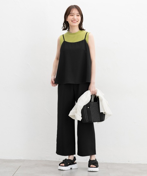 Honeys（ハニーズ）の「【ＵＶカット】ハイネックテレコタンク（タンクトップ・レディース・オフホワイト/ブルー/ライム/ブラック・LL/S/M/L）」の5枚目の写真