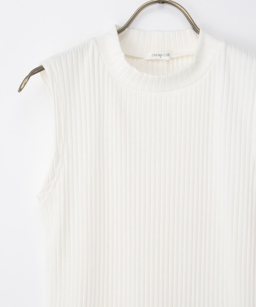 Honeys（ハニーズ）の「【ＵＶカット】ハイネックテレコタンク（タンクトップ・レディース・オフホワイト/ブルー/ライム/ブラック・LL/S/M/L）」の8枚目の写真