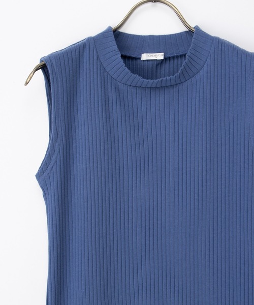 Honeys（ハニーズ）の「【ＵＶカット】ハイネックテレコタンク（タンクトップ・レディース・オフホワイト/ブルー/ライム/ブラック・LL/S/M/L）」の12枚目の写真