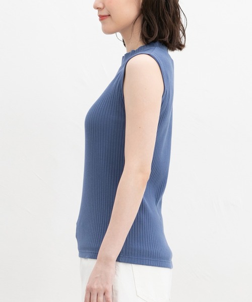 Honeys（ハニーズ）の「【ＵＶカット】ハイネックテレコタンク（タンクトップ・レディース・オフホワイト/ブルー/ライム/ブラック・LL/S/M/L）」の15枚目の写真