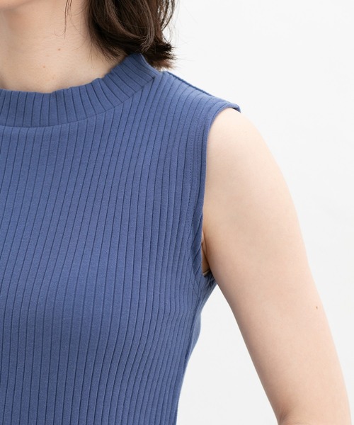 Honeys（ハニーズ）の「【ＵＶカット】ハイネックテレコタンク（タンクトップ・レディース・オフホワイト/ブルー/ライム/ブラック・LL/S/M/L）」の18枚目の写真