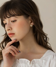 【LA MUE】ハートパールピアス