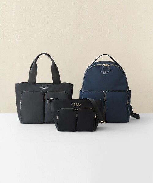 TOCCA(トッカ)の「VIA METRO NYLON BAG ナイロンバッグ(トートバッグ・レディース・ライトグレー系/ブラック系/ネイビー系・F)」の2枚目の写真
