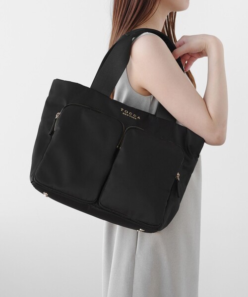 TOCCA(トッカ)の「VIA METRO NYLON BAG ナイロンバッグ(トートバッグ・レディース・ライトグレー系/ブラック系/ネイビー系・F)」の13枚目の写真