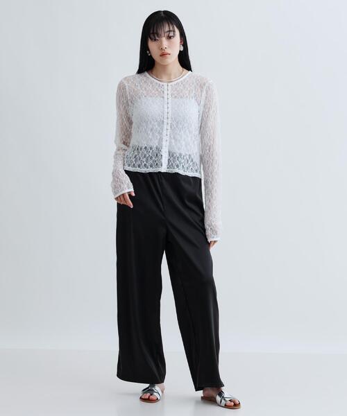GALLEST(ギャレスト)の「【ZOZO限定】サテンサイドラインパンツ(その他パンツ・レディース・ブラック・38)」の6枚目の写真