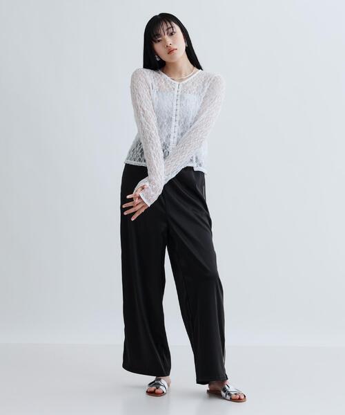 GALLEST(ギャレスト)の「【ZOZO限定】サテンサイドラインパンツ(その他パンツ・レディース・ブラック・38)」の7枚目の写真