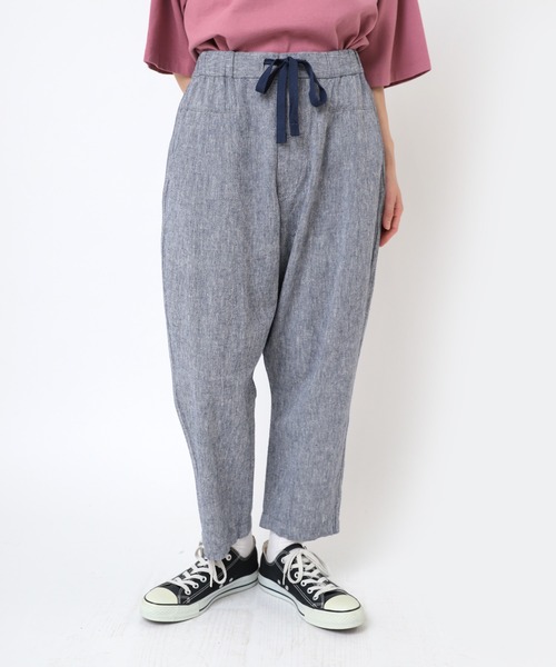 URCH RNA(アーチ アールエヌエー)の「R4308 リネンレーヨンPJ'Sクロップドパンツ(その他パンツ・レディース・ネイビー/グリーン/ライム/ナチュラル・FREE)」の4枚目の写真