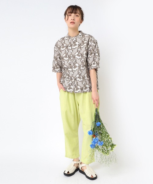 URCH RNA(アーチ アールエヌエー)の「R4308 リネンレーヨンPJ'Sクロップドパンツ(その他パンツ・レディース・ネイビー/グリーン/ライム/ナチュラル・FREE)」の21枚目の写真