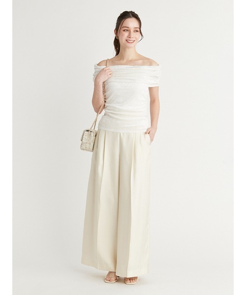 CELFORD（セルフォード）の「ツイルサテンワイドパンツ（その他パンツ・レディース・クリーム/ピンク・36/38）」の8枚目の写真