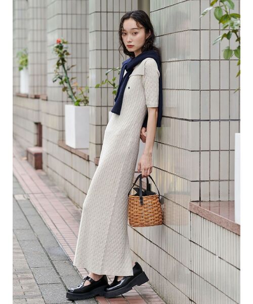 【POLO BCS(ポロ・ビーシーエス)】ケーブルニットワンピース　110503 POLO BCS(ポロ・ビーシーエス)】ケーブルニットワンピース