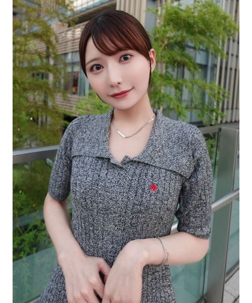 POLO BCSコラボ】カラーネックメランジケーブルニットワンピース