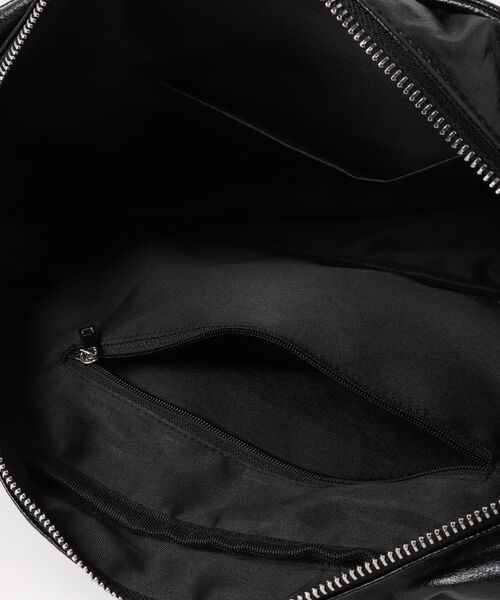 an meets zakka(アンミツザッカ)の「an meets zakka コードロングハンドル合成皮革ミニボストンバッグ(ボストンバッグ・レディース・ブラック/アイボリー/ブラウン・ONESIZE)」の8枚目の写真