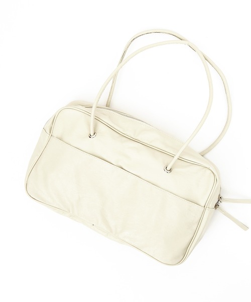 an meets zakka(アンミツザッカ)の「an meets zakka コードロングハンドル合成皮革ミニボストンバッグ(ボストンバッグ・レディース・ブラック/アイボリー/ブラウン・ONESIZE)」の2枚目の写真