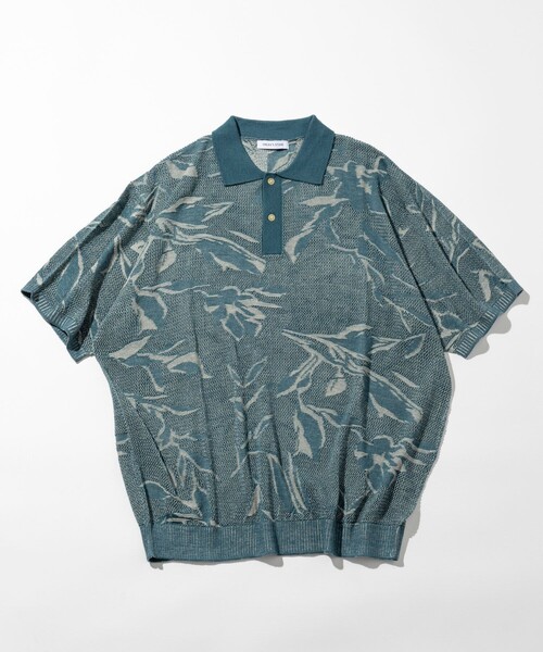 FREAK'S STORE（フリークスストア）の「総柄 メッシュ編み ニットポロシャツ ショートスリーブ（ポロシャツ・メンズ・ブラック/ブラウン/オリーブ/ブルー/ナチュラル・MEDIUM/LARGE）」の5枚目の写真