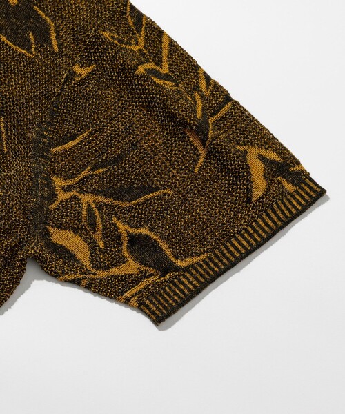 FREAK'S STORE（フリークスストア）の「総柄 メッシュ編み ニットポロシャツ ショートスリーブ（ポロシャツ・メンズ・ブラック/ブラウン/オリーブ/ブルー/ナチュラル・MEDIUM/LARGE）」の11枚目の写真