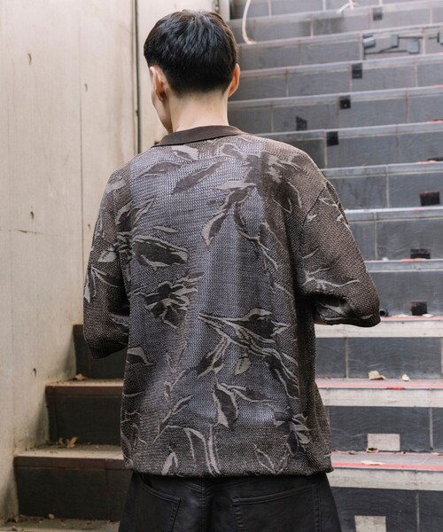 FREAK'S STORE（フリークスストア）の「総柄 メッシュ編み ニットポロシャツ ショートスリーブ（ポロシャツ・メンズ・ブラック/ブラウン/オリーブ/ブルー/ナチュラル・MEDIUM/LARGE）」の15枚目の写真