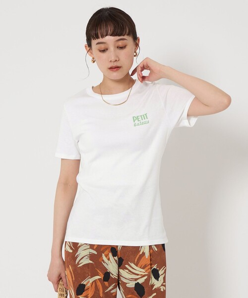 PETIT BATEAU（プチバトー）の「【別注】＜PETIT BATEAU＞プリント ショートスリーブ Tシャツ（Tシャツ/カットソー・レディース・オフホワイト/グレー/ネイビー/その他1・FREE）」の8枚目の写真