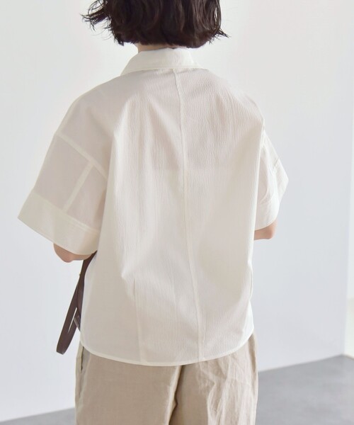 quaranciel:〈洗濯機可能〉ミニサッカー ハーフスリーブ 開襟 シャツ