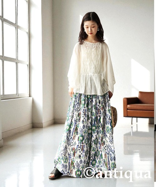 antiqua(アンティカ)の「総柄タックワイドパンツ(その他パンツ・レディース・マルチ/グリーン系その他・ONESIZE)」の21枚目の写真