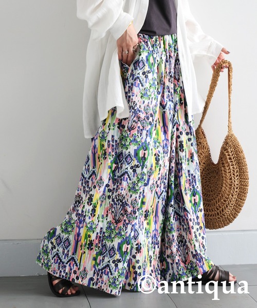 antiqua(アンティカ)の「総柄タックワイドパンツ(その他パンツ・レディース・マルチ/グリーン系その他・ONESIZE)」の12枚目の写真