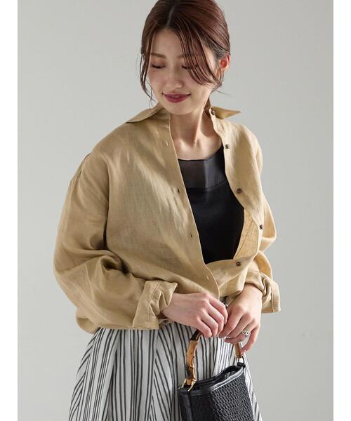 Te chichi(テチチ)の「フレンチリネンシャツ(シャツ/ブラウス・レディース・オレンジ/オフホワイト/ベージュ・F)」の3枚目の写真