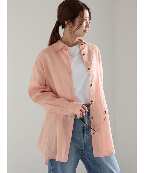 Te chichi(テチチ)の「フレンチリネンシャツ(シャツ/ブラウス・レディース・オレンジ/オフホワイト/ベージュ・F)」の6枚目の写真