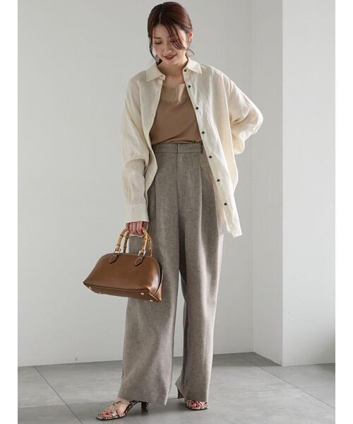 Te chichi(テチチ)の「フレンチリネンシャツ(シャツ/ブラウス・レディース・オレンジ/オフホワイト/ベージュ・F)」の10枚目の写真