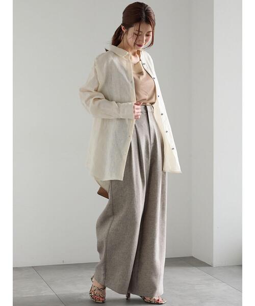 Te chichi(テチチ)の「フレンチリネンシャツ(シャツ/ブラウス・レディース・オレンジ/オフホワイト/ベージュ・F)」の11枚目の写真