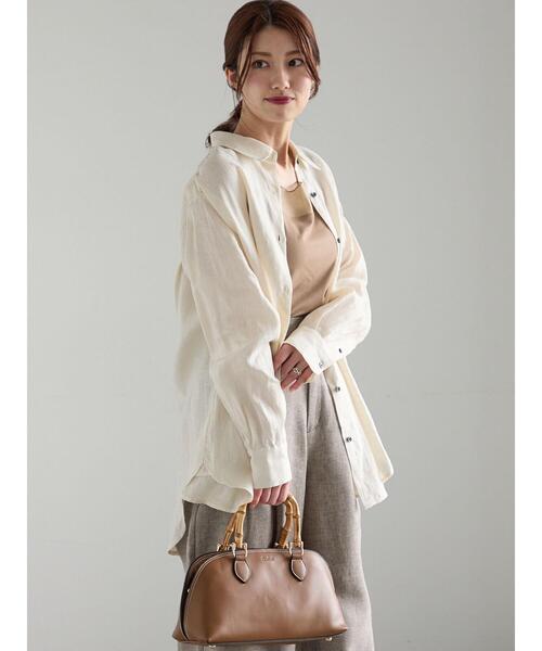 Te chichi(テチチ)の「フレンチリネンシャツ(シャツ/ブラウス・レディース・オレンジ/オフホワイト/ベージュ・F)」の12枚目の写真