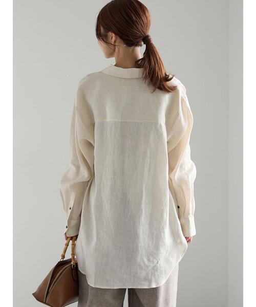 Te chichi(テチチ)の「フレンチリネンシャツ(シャツ/ブラウス・レディース・オレンジ/オフホワイト/ベージュ・F)」の13枚目の写真