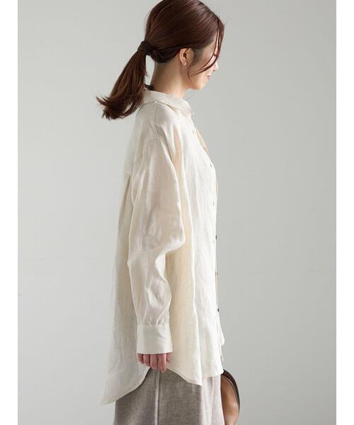 Te chichi(テチチ)の「フレンチリネンシャツ(シャツ/ブラウス・レディース・オレンジ/オフホワイト/ベージュ・F)」の14枚目の写真