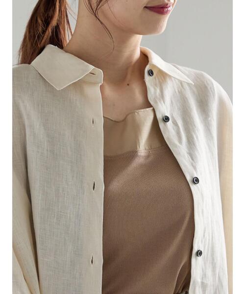 Te chichi(テチチ)の「フレンチリネンシャツ(シャツ/ブラウス・レディース・オレンジ/オフホワイト/ベージュ・F)」の15枚目の写真