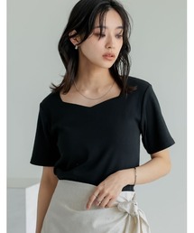[接触冷感]ペンタゴンネック半袖Tシャツ