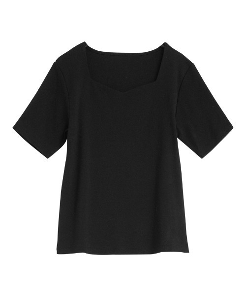Re:EDIT（リエディ）の「[接触冷感]ペンタゴンネック半袖Tシャツ（Tシャツ/カットソー・レディース・ホワイト/チャコールグレー/ブラック・MEDIUM/LARGE）」の12枚目の写真