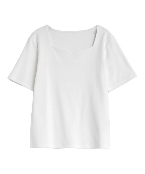 Re:EDIT（リエディ）の「[接触冷感]ペンタゴンネック半袖Tシャツ（Tシャツ/カットソー・レディース・ホワイト/チャコールグレー/ブラック・MEDIUM/LARGE）」の13枚目の写真