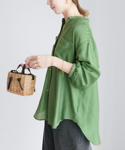 reca（レカ）の「ヴィンテージライクシアーシャツ（シャツ/ブラウス・レディース・グリーン/アイボリー/ブラック/サックスブルー・FREE）」の10枚目の写真