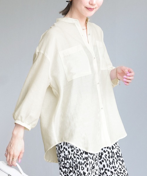 reca（レカ）の「ヴィンテージライクシアーシャツ（シャツ/ブラウス・レディース・グリーン/アイボリー/ブラック/サックスブルー・FREE）」の13枚目の写真