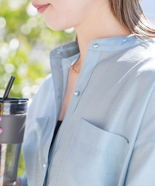 reca（レカ）の「ヴィンテージライクシアーシャツ（シャツ/ブラウス・レディース・グリーン/アイボリー/ブラック/サックスブルー・FREE）」の19枚目の写真