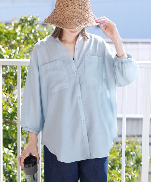 reca（レカ）の「ヴィンテージライクシアーシャツ（シャツ/ブラウス・レディース・グリーン/アイボリー/ブラック/サックスブルー・FREE）」の18枚目の写真