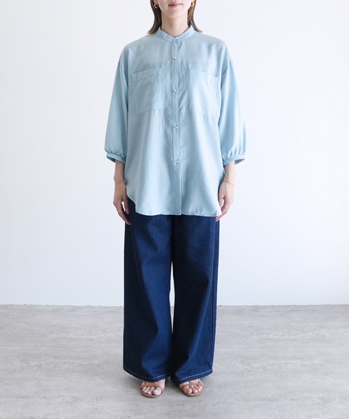 reca（レカ）の「ヴィンテージライクシアーシャツ（シャツ/ブラウス・レディース・グリーン/アイボリー/ブラック/サックスブルー・FREE）」の21枚目の写真