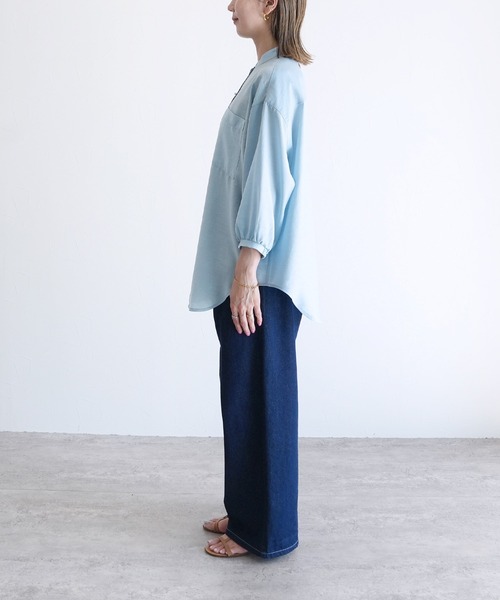 reca（レカ）の「ヴィンテージライクシアーシャツ（シャツ/ブラウス・レディース・グリーン/アイボリー/ブラック/サックスブルー・FREE）」の22枚目の写真