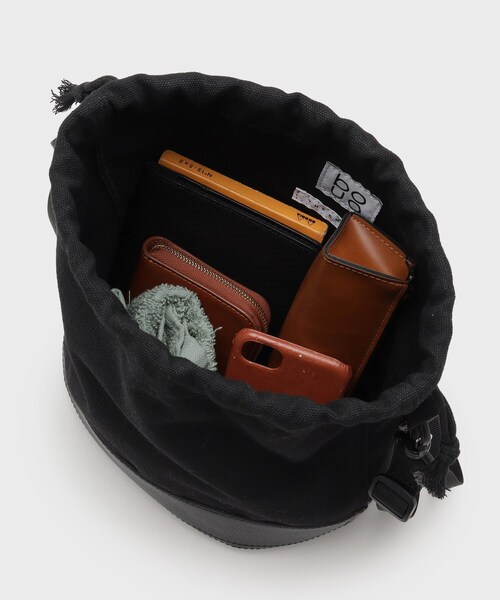 THE SHOP TK （ザ ショップ ティーケー ）の「BOUOキャンバス巾着ショルダー（ショルダーバッグ・メンズ・アイボリー/ブラック・00）」の9枚目の写真